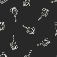 Doodle Toy horse seamless pattern background