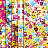 Seamless and Tileable Vector Owl Background Patterns