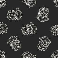 monkey toy doodle seamless pattern background N2