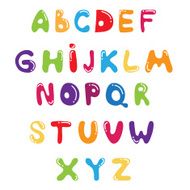 Funny kids colorful alphabet Vector N4