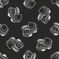 toy cart doodle seamless pattern background N3