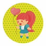 little kid with heart theme elements N37