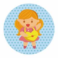 little kid with heart theme elements N41