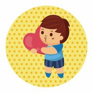 little kid with heart theme elements N43