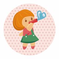 little kid with heart theme elements N45