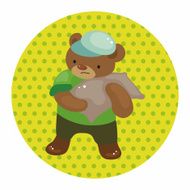 animal bear worker cartoon theme elements N17