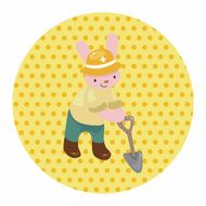 animal rabbit worker cartoon theme elements N11
