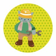 animal cat worker cartoon theme elements N13