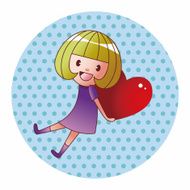 little kid with heart theme elements N47