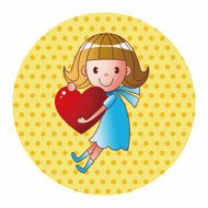 little kid with heart theme elements N48