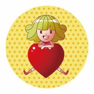 little kid with heart theme elements N49