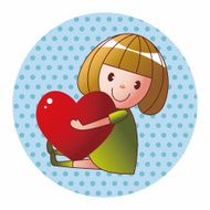 little kid with heart theme elements N50