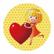 little kid with heart theme elements N51