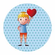 little kid with heart theme elements N52