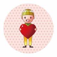 little kid with heart theme elements N53
