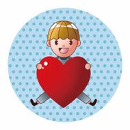 little kid with heart theme elements N54