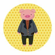 animal pig worker cartoon theme elements N11
