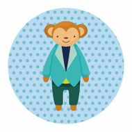 animal monkey worker cartoon theme elements N9
