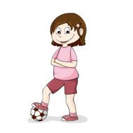 little girl with a soccer ball