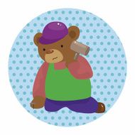 animal bear worker cartoon theme elements N19