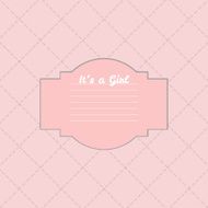 Baby girl shower card Arrival card N3