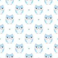 seamless owls cartoon pattern