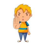 Kid hand stop sign vector illustration