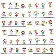 hand drawing happy kids N13