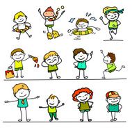 hand drawing happy kids N15