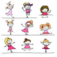 hand drawing happy kids N16