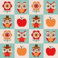 seamless owls cartoon pattern N3