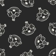 doodle clown seamless pattern background N2