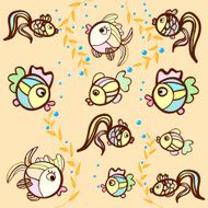 fish on a beige background