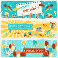 Happy Birthday horizontal banners