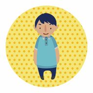 family boy character flat icon elements background eps10 N8