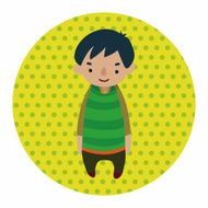 family boy character flat icon elements background eps10 N9
