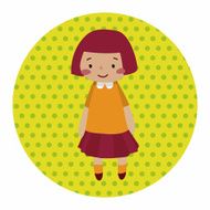 family girl character flat icon elements background eps10 N6