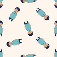family boy character icon 10 seamless pattern