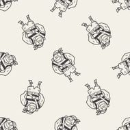 pirate Sailor doodle seamless pattern background