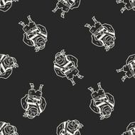 pirate Sailor doodle seamless pattern background N3