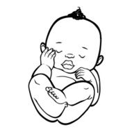 Newborn little african baby sleeping Vector illustration islate N2