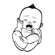 Newborn little african baby crying Vector illustration islated N2