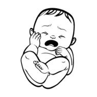 Newborn little baby crying Vector illustration islated backgro N2