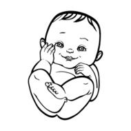 Newborn little baby smiling Vector illustration islated backgr N2