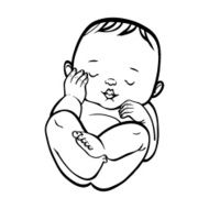 Newborn little baby sleeping Vector illustration islated backgr N2