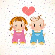 couple in love Girl and boy with heart