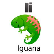 Alphabet I with Iguana