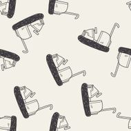 bumper car doodle seamless pattern background