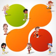 Cute happy cartoon kids playing N3