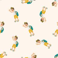 boy character seamless pattern N4